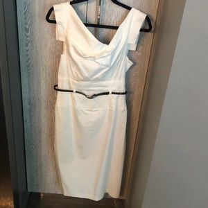 White cotton black halo dress with tags